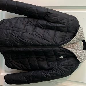 abercrombie girls black zip up puffer jacket